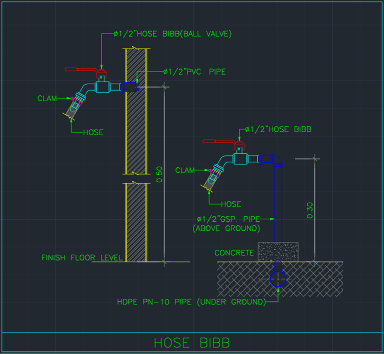 Hose Bibb Free Cad Block And Autocad Drawing 3377