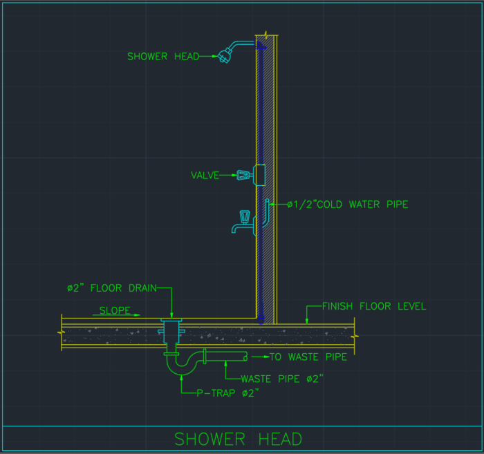 Shower Head – Free CAD Block And AutoCAD Drawing