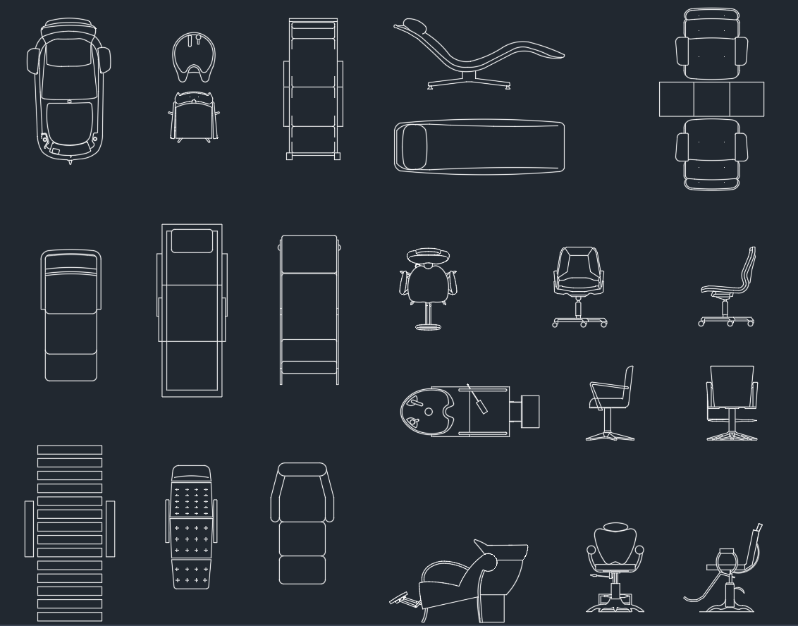 Beauty Salon Furniture CAD Blocks | DWG Layout Download
