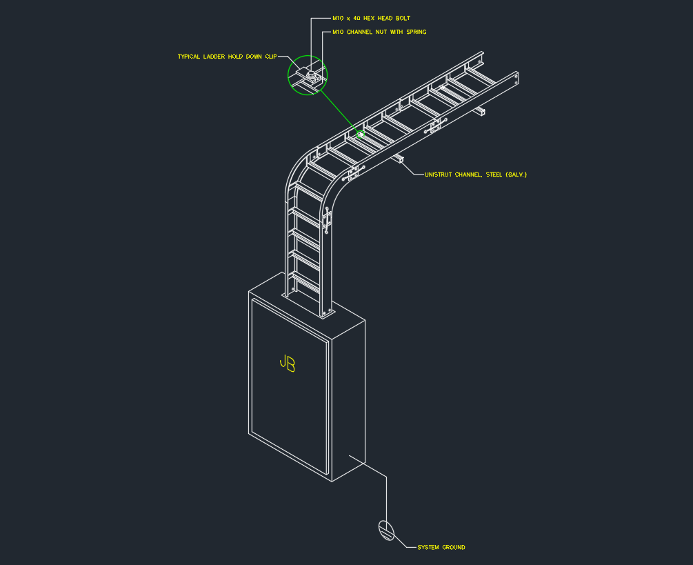 Cable Tray Installation CAD Blocks | DWG Electrical Layout