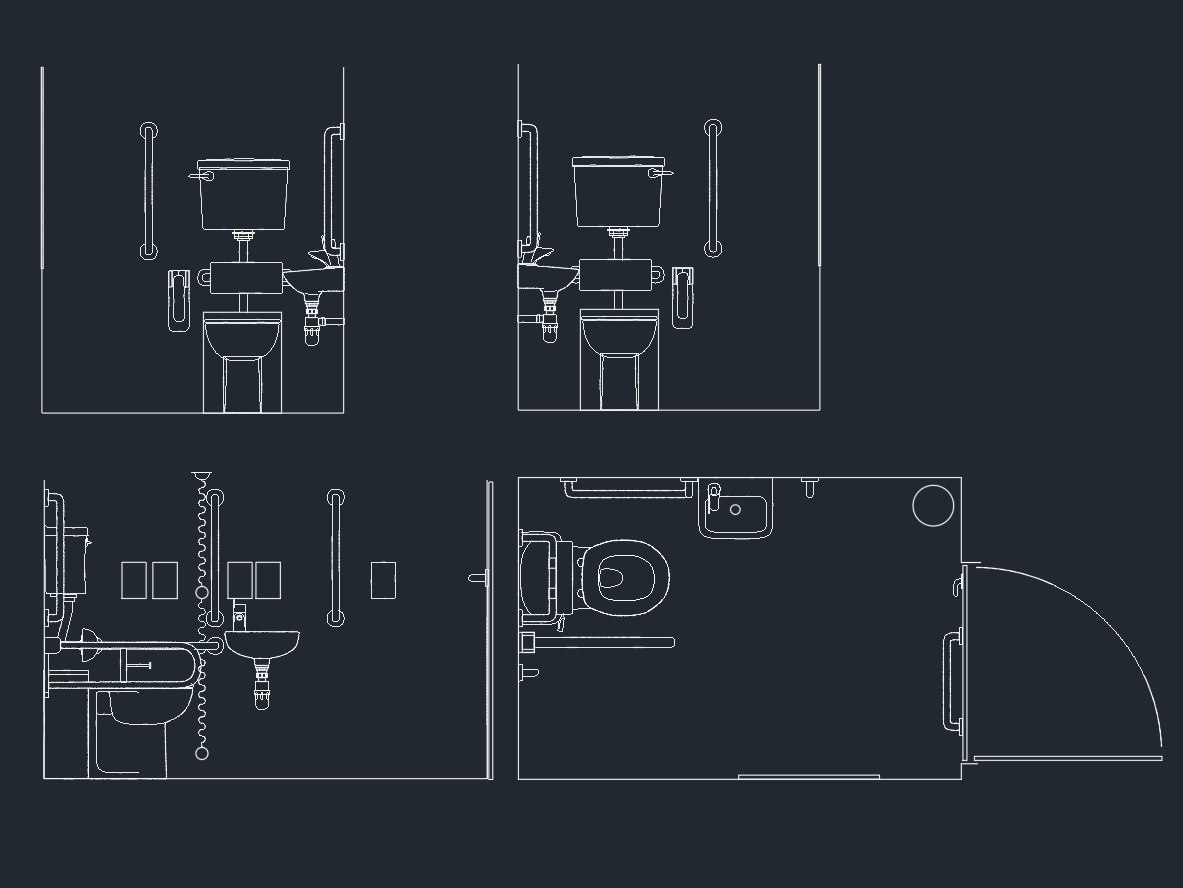 Disabled Toilet CAD Blocks | Free DWG for Accessible Design