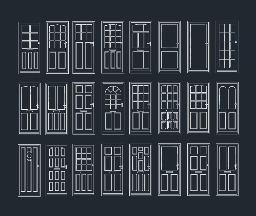 Doors Elevation CAD Blocks | Free DWG for Architects