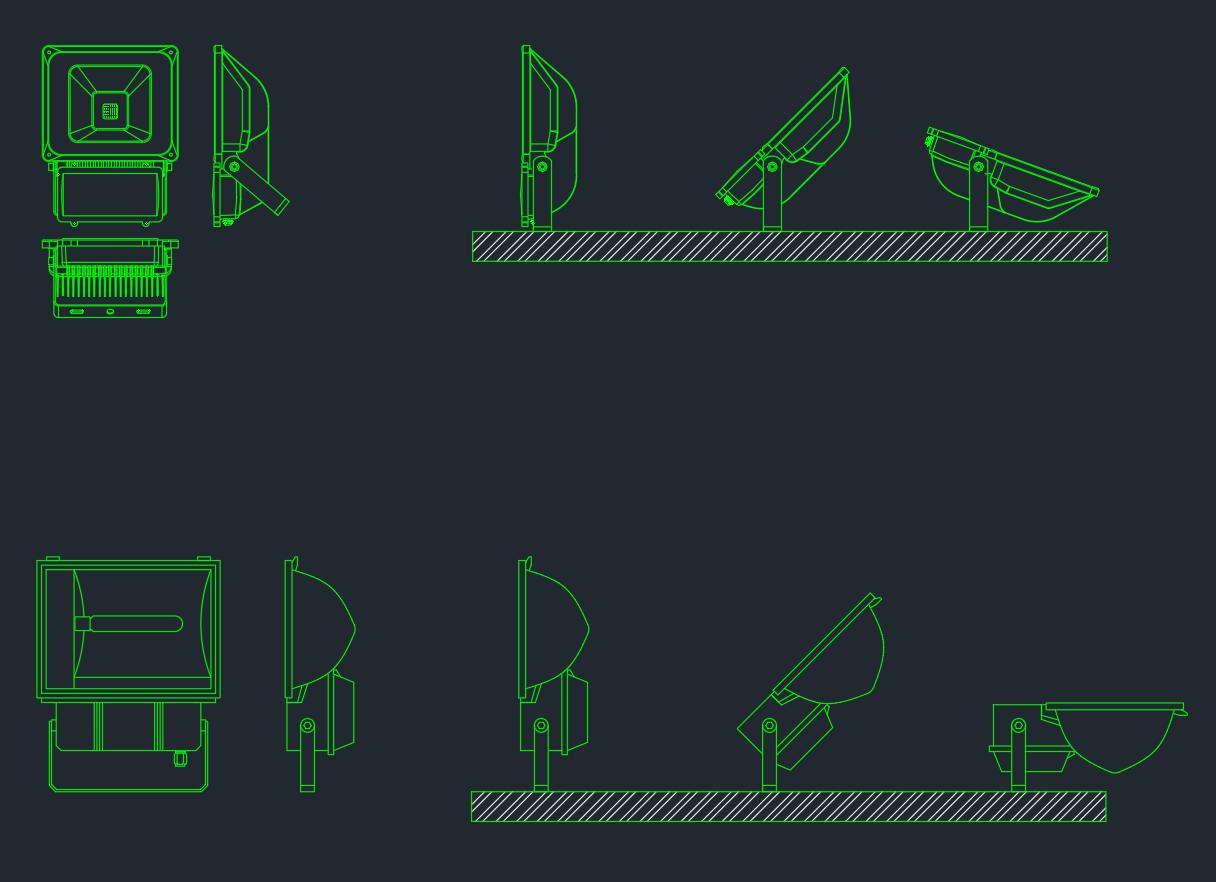 Flood Light CAD Blocks | DWG Outdoor Lighting Layout