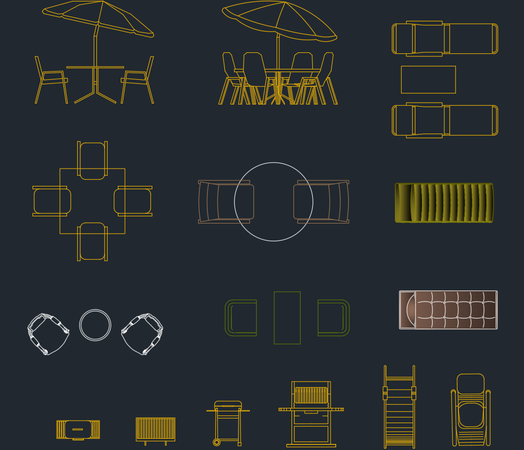 Outdoor Furniture CAD Blocks | Patio & Garden DWG Set