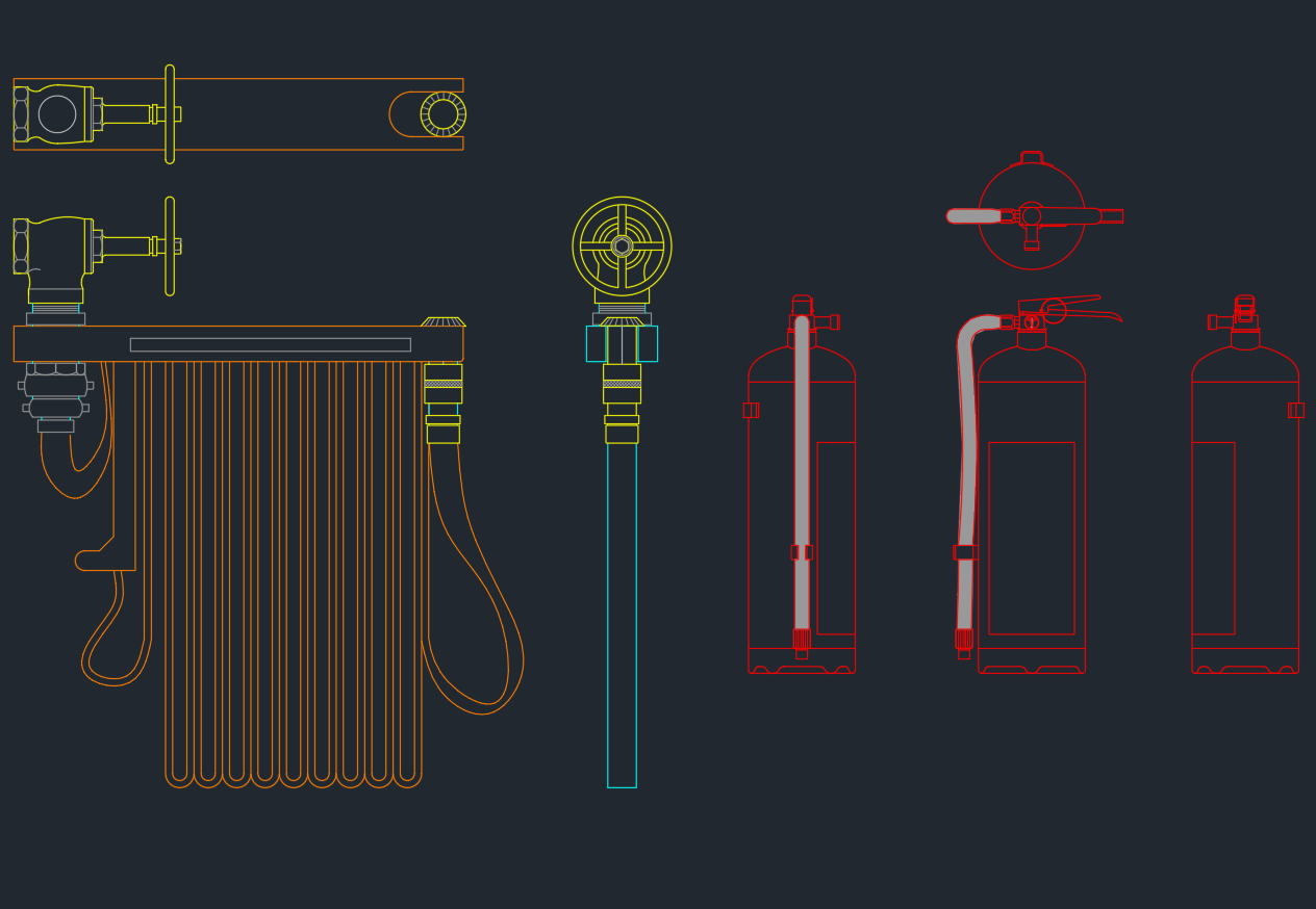 Portable Fire Extinguisher CAD | Free DWG Download