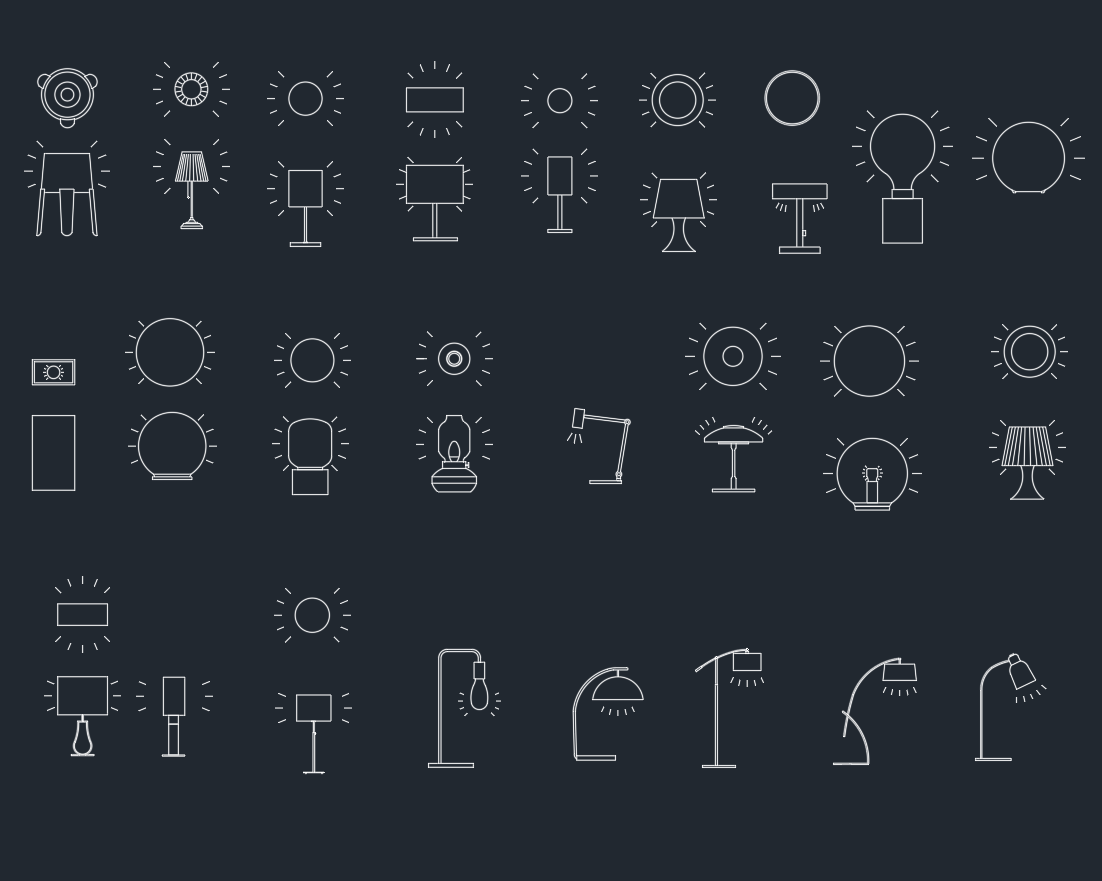 Table Lamps CAD Blocks | Free DWG for Interior Design
