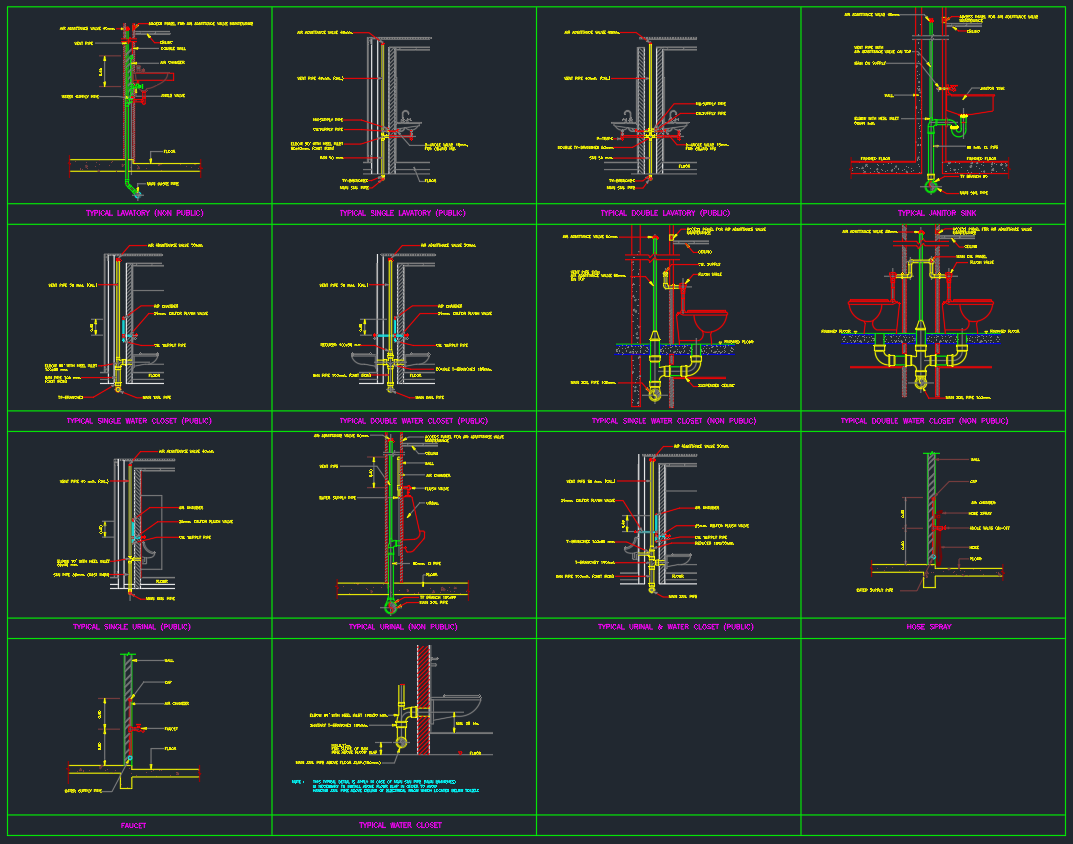 Toilet Installation CAD Details | DWG Drawing Download