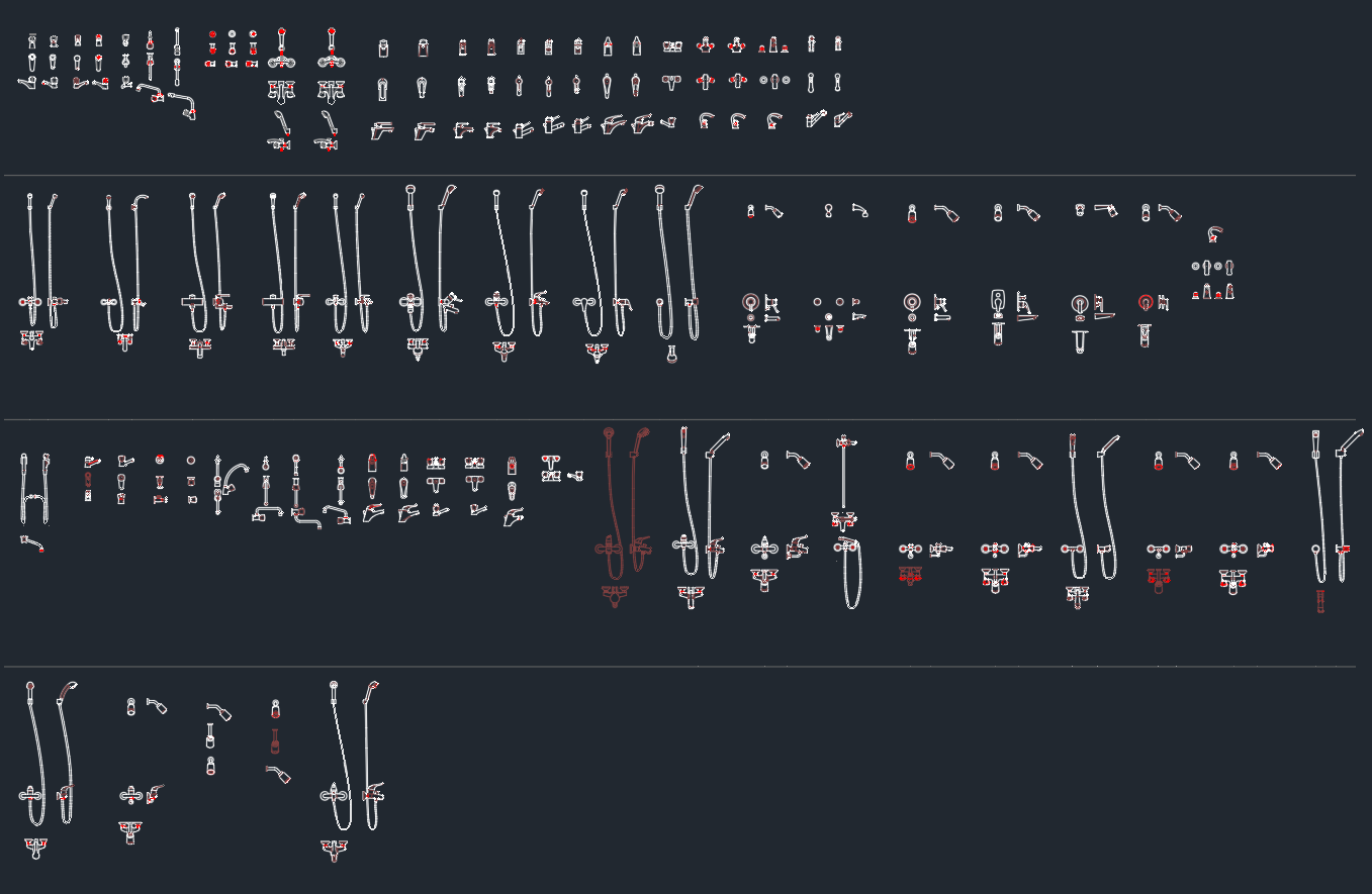 Faucet CAD Blocks | DWG Tap Fixture Plan & Elevation