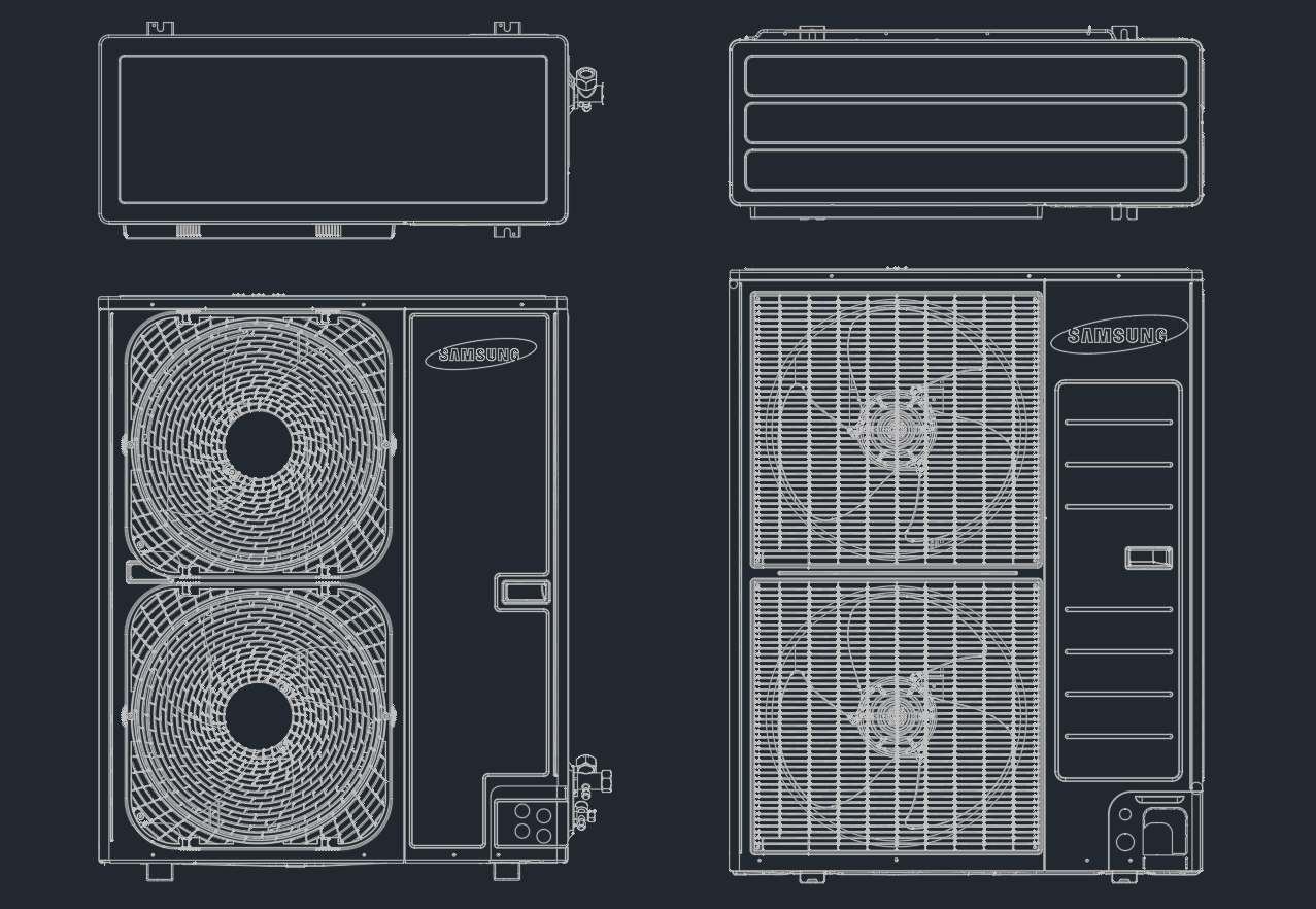 AC Outdoor Unit CAD Block AutoCAD Drawing for HVAC Equipment