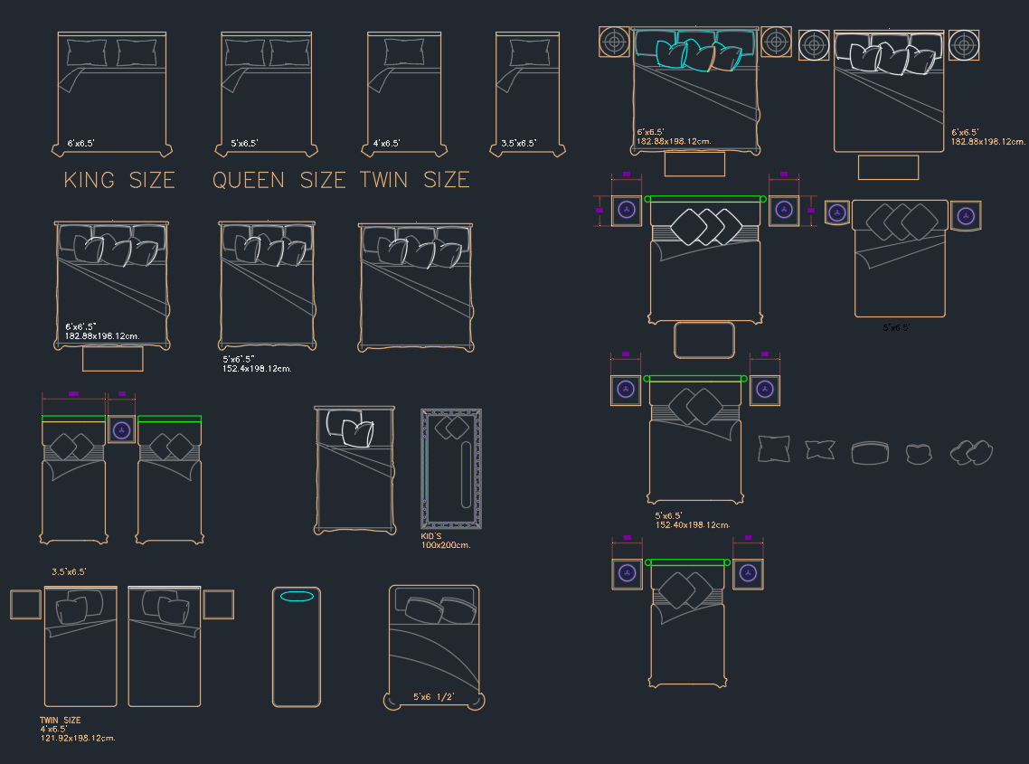 Bed CAD Block | AutoCAD Drawing DWG Download