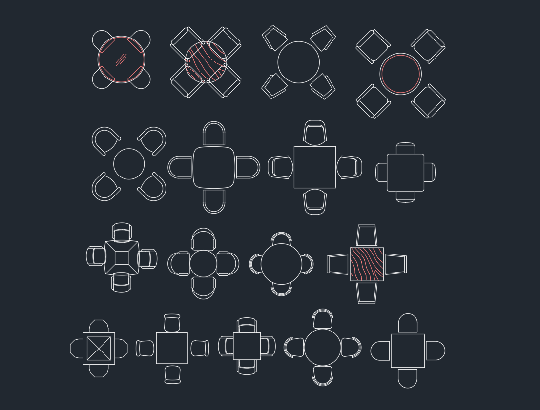 Cafe Table CAD Block | AutoCAD Drawing Download