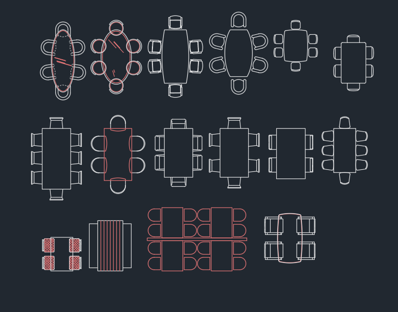 Dining Room Table CAD Blocks | AutoCAD Drawings Download