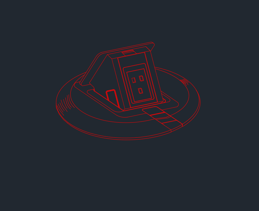 Receptacle Floor Type CAD Block | AutoCAD Drawing Download
