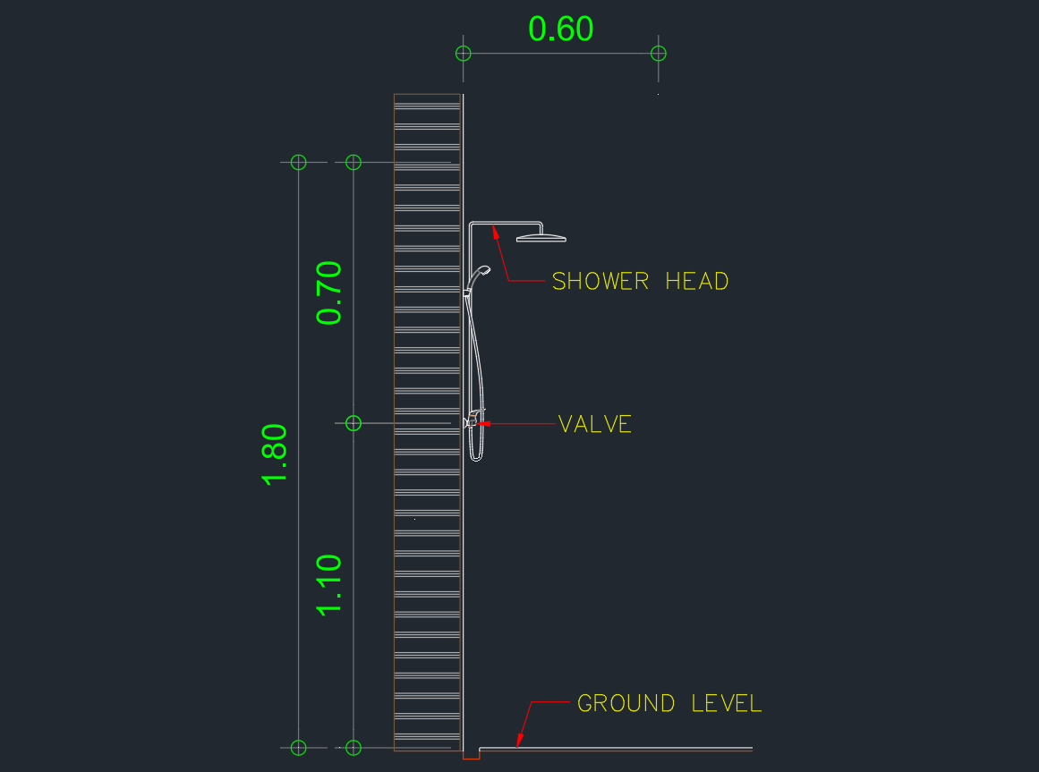 Shower Installation CAD Block | AutoCAD Drawing Download