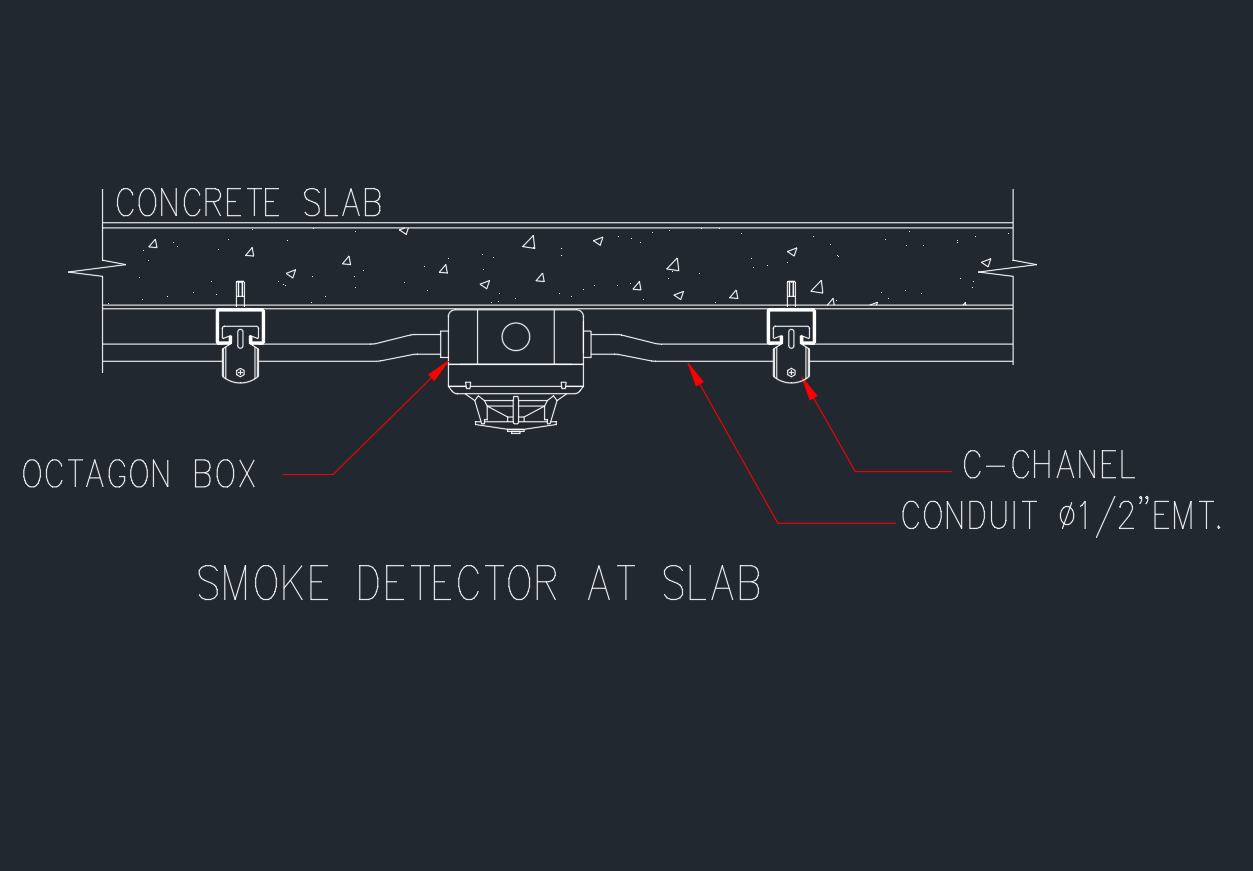Smoke Detector at Slab DWG | AutoCAD Installation