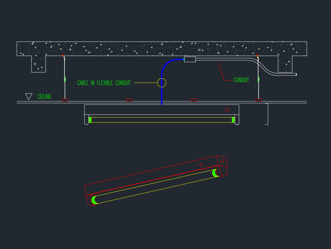 Lighting Batten Type CAD Block | AutoCAD Drawing Download