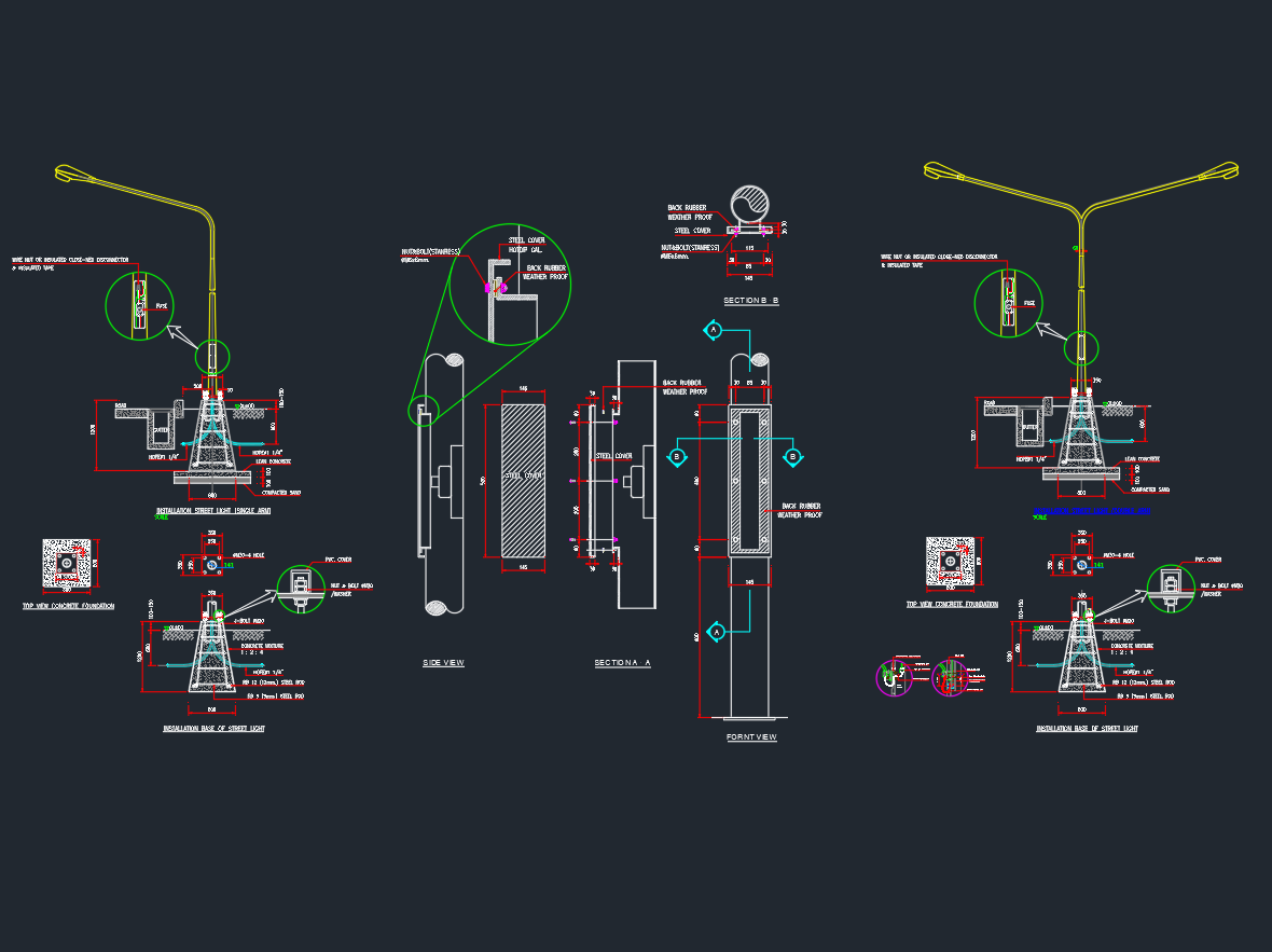 Street Light AutoCAD Drawing for Lighting Equipment