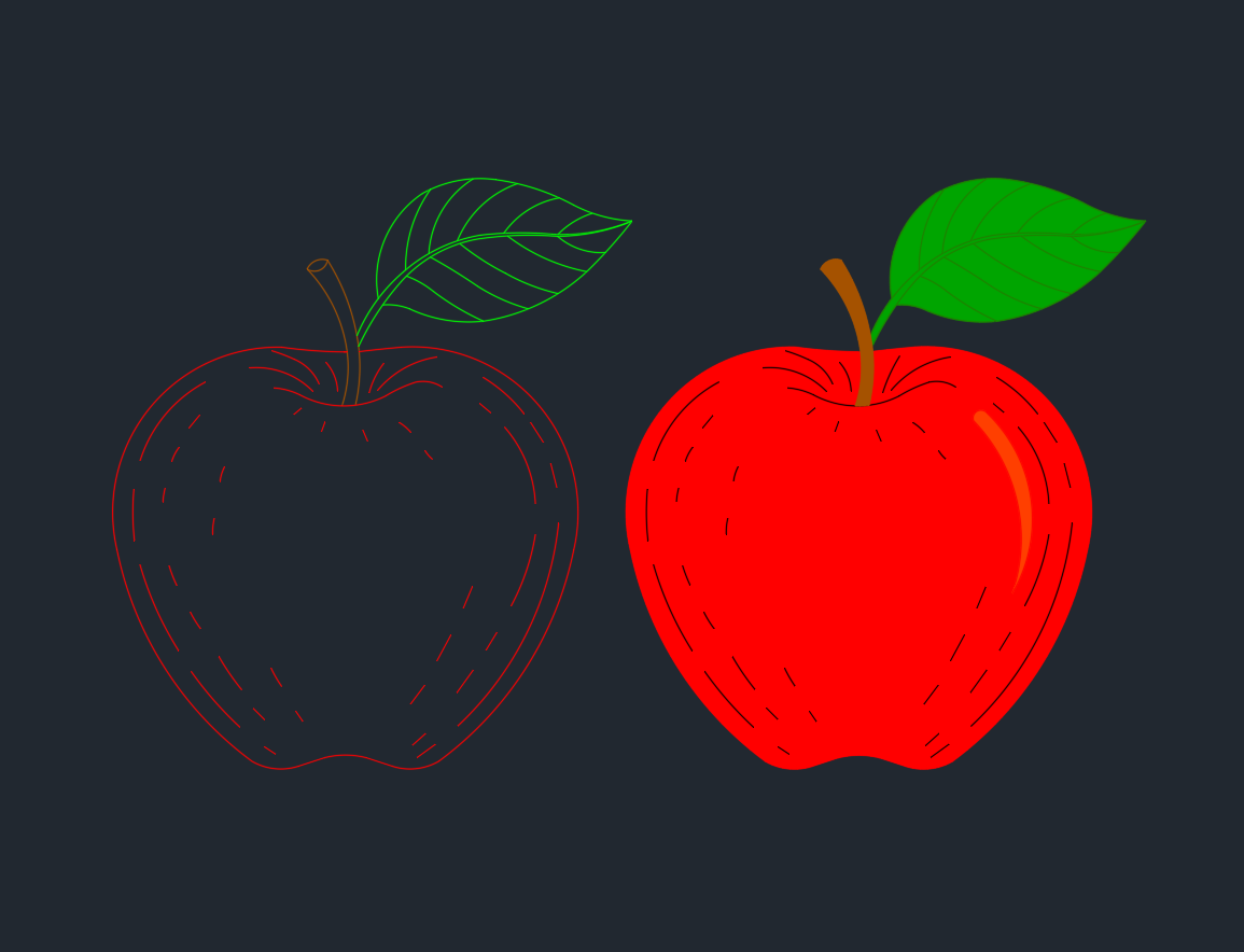 Apple Drawing – AutoCAD DWG Block Download