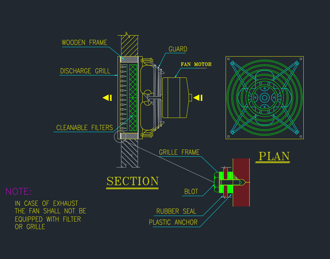 Propeller Fan Details | AutoCAD Mechanical Drawing