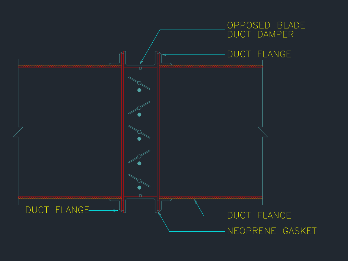 Duct Damper Fixing Detail | AutoCAD HVAC Drawing