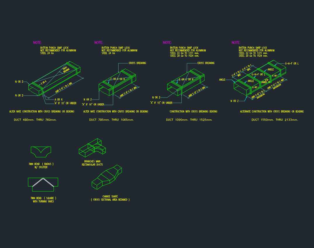 Duct Fabrication | AutoCAD HVAC DWG Drawing