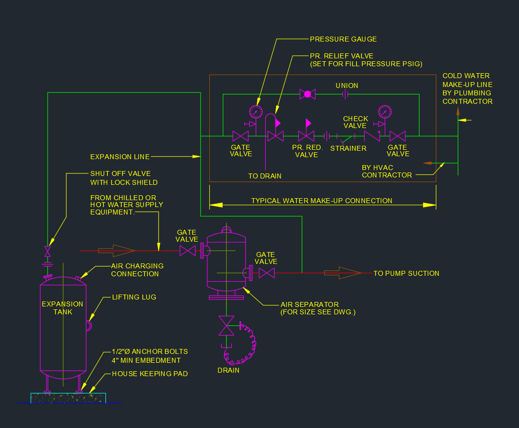 Water Heater Expansion Tank – AutoCAD DWG Drawing