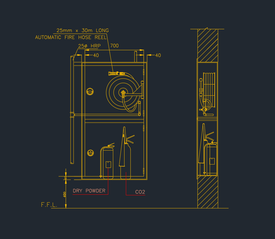 Fire Hose Cabinet Detail (FHC) | AutoCAD DWG Drawing
