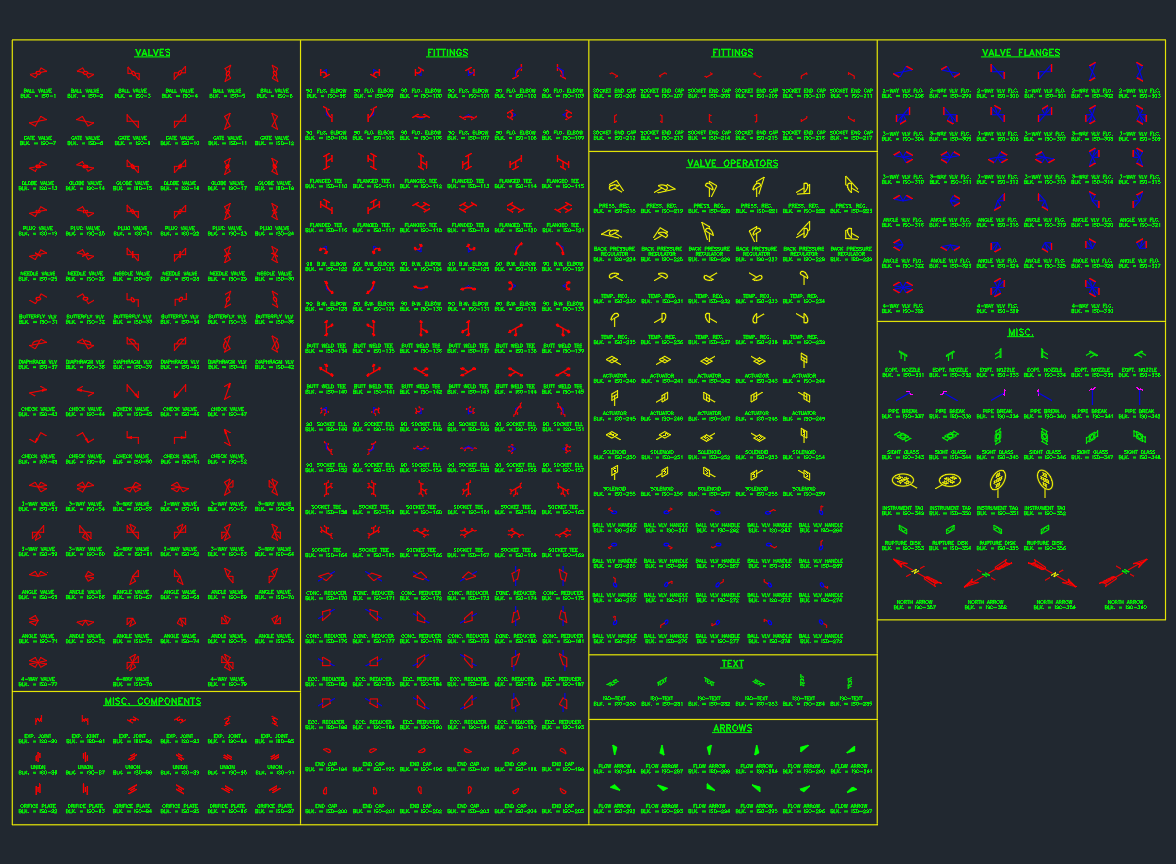 Isometric Piping Block | AutoCAD Symbols for Piping Drawing
