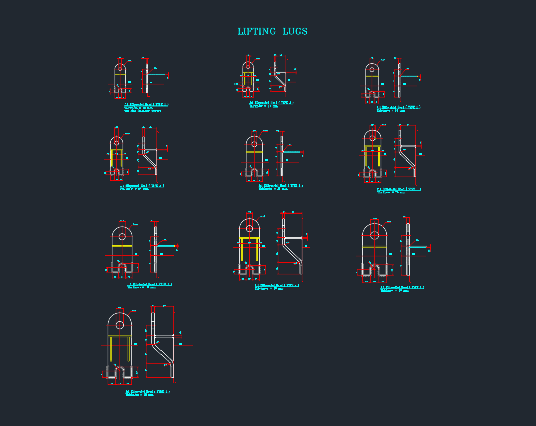 Lifting Lugs AutoCAD Drawing for Heavy Equipment