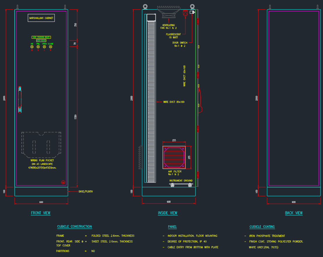 Marshalling Cabinet Drawing for Block Valve Station