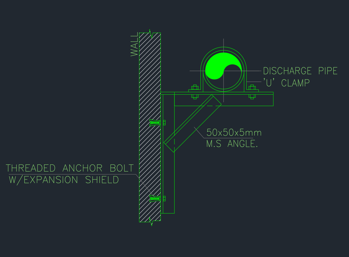 Pipe Support Through-Wall | AutoCAD Installation Detail