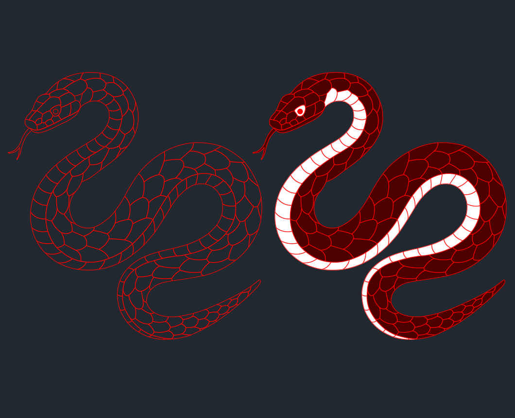 Snake Drawing in AutoCAD: Equipment Layout & Design