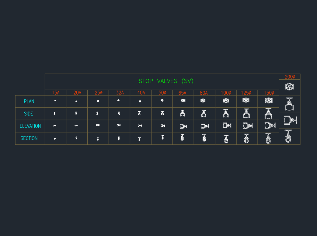 AutoCAD Drawing Guide: Stop Valve Equipment Details