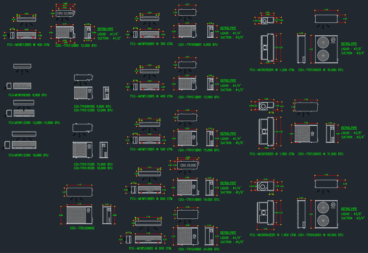 Trane Air Conditioning Unit – AutoCAD DWG Drawing