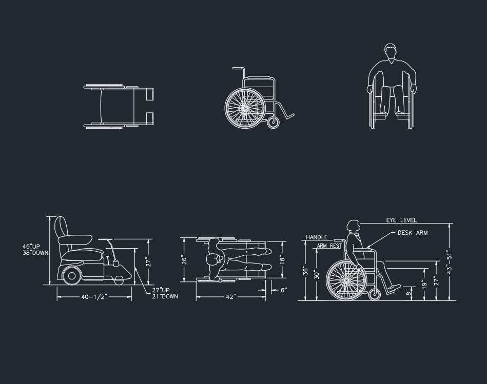 Wheelchair Drawing | AutoCAD Accessibility Drawing