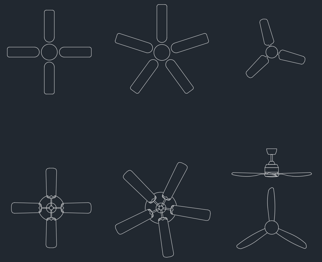 Ceiling Fan CAD Blocks | DWG Symbols for MEP & Interiors