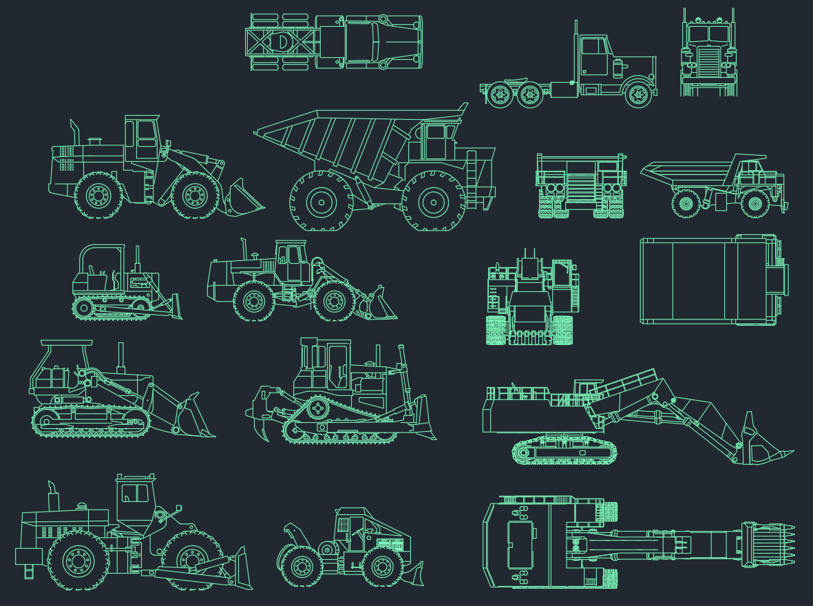 Mining Equipment CAD Blocks | Heavy Machinery DWG Set