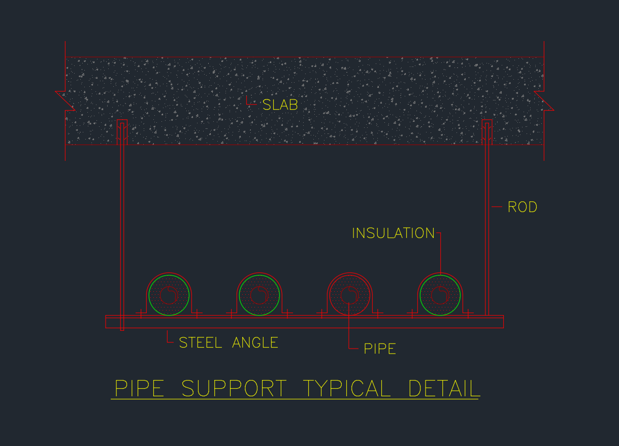 Pipe Support Typical Drawing for HVAC and Plumbing Design