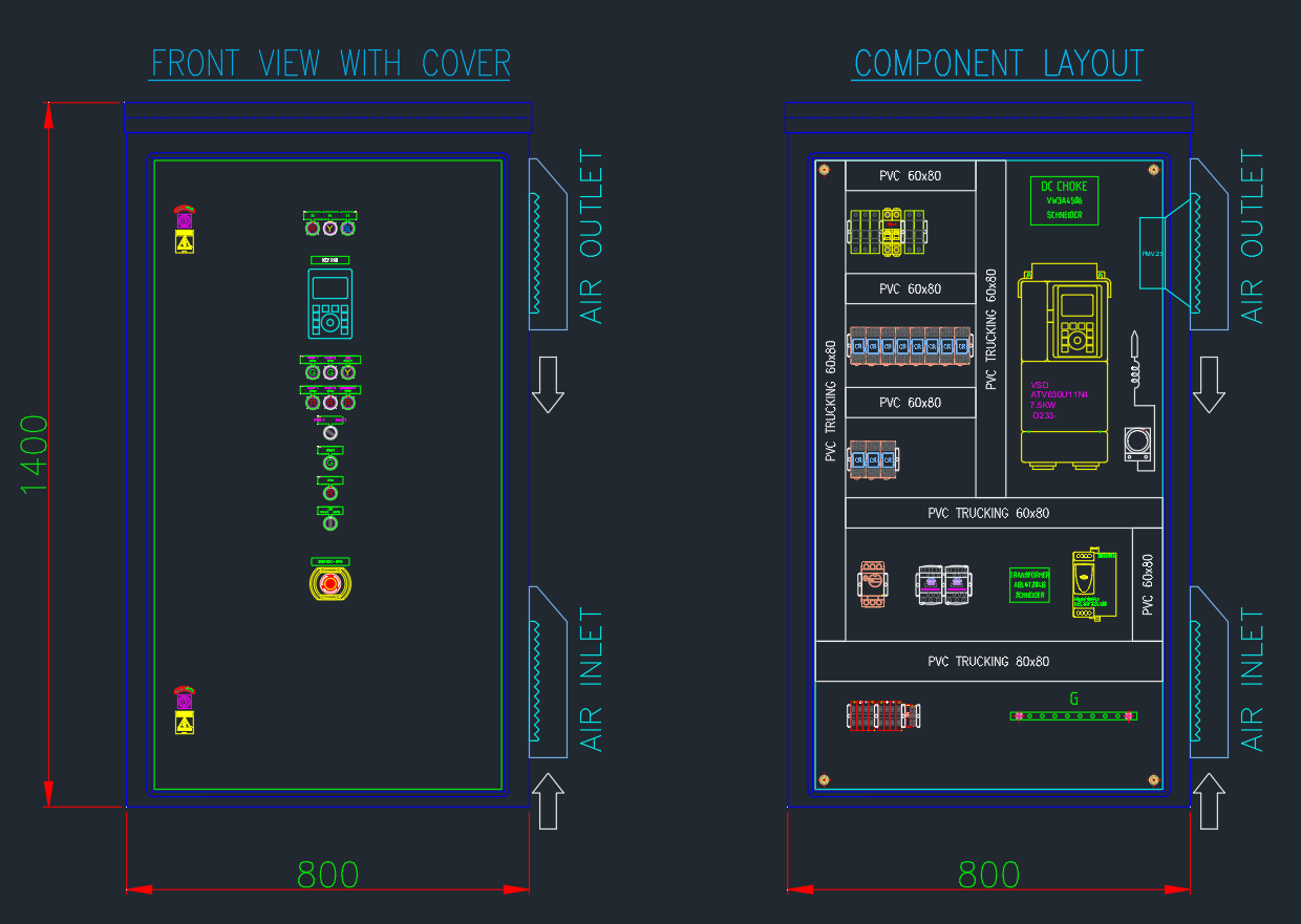 VSD Enclosure Drawing | Free Standing Drive Panel Design