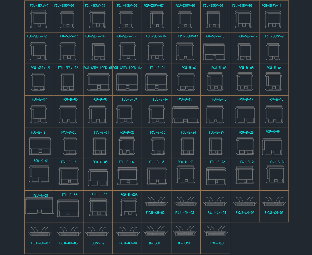 Fan Coil Unit CAD Blocks AutoCAD Download for HVAC Design